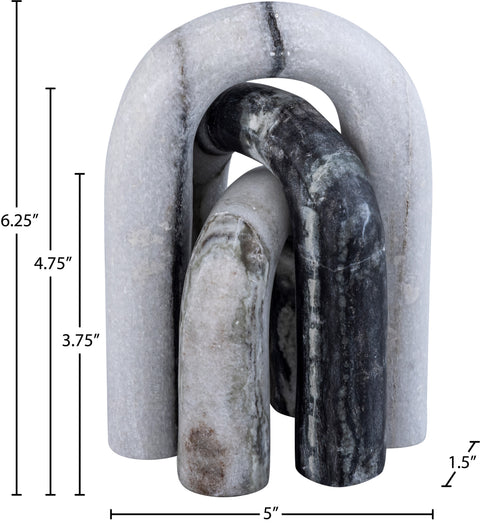 Talia Panda Genuine Marble Decorative Object, 3-Piece