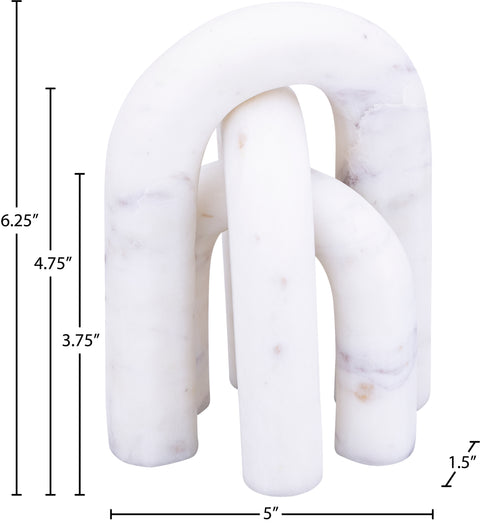 Talia White Genuine Marble Decorative Object, 3-Piece