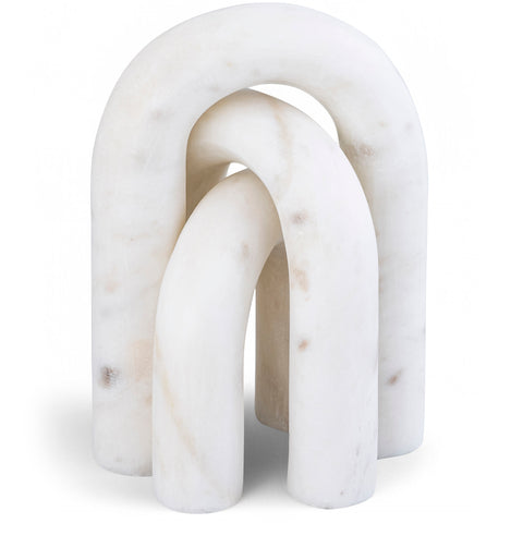 Talia White Genuine Marble Decorative Object, 3-Piece