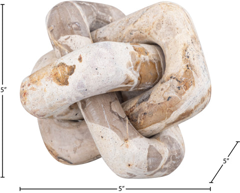 Talia Beige Genuine Marble Decorative Knot, 1 Piece