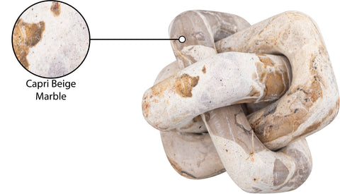 Talia Beige Genuine Marble Decorative Knot, 1 Piece