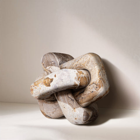 Talia Beige Genuine Marble Decorative Knot, 1 Piece