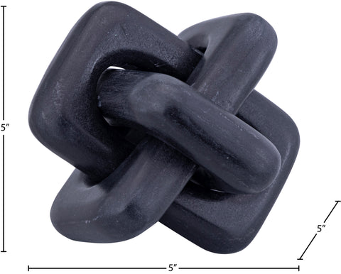 Talia Black Genuine Marble Decorative Knot, 1 Piece