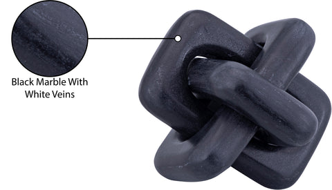Talia Black Genuine Marble Decorative Knot, 1 Piece