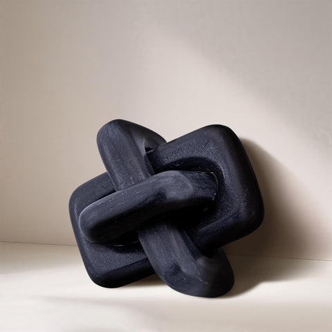 Talia Black Genuine Marble Decorative Knot, 1 Piece