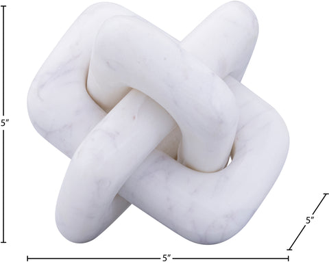 Talia White Genuine Marble Decorative Knot, 1 Piece