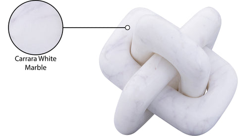 Talia White Genuine Marble Decorative Knot, 1 Piece