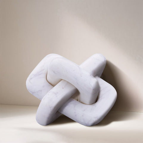 Talia White Genuine Marble Decorative Knot, 1 Piece