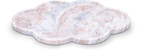 Zadie Brown Clover Shaped Genuine Marble Tray, 1 Piece