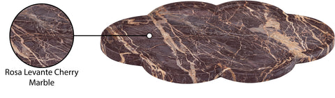 Zadie Cherry Clover Shaped Genuine Marble Tray, 1 Piece