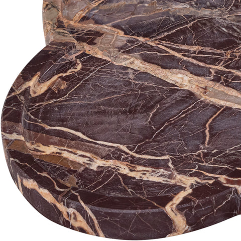 Zadie Cherry Clover Shaped Genuine Marble Tray, 1 Piece