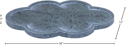 Zadie Green Clover Shaped Genuine Marble Tray, 1 Piece