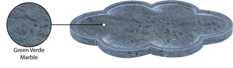 Zadie Green Clover Shaped Genuine Marble Tray, 1 Piece