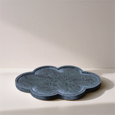 Zadie Green Clover Shaped Genuine Marble Tray, 1 Piece