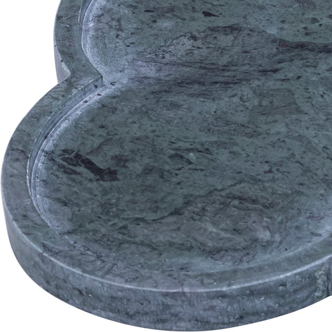 Zadie Green Clover Shaped Genuine Marble Tray, 1 Piece