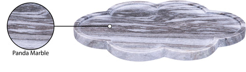Zadie Panda Clover Shaped Genuine Marble Tray, 1 Piece