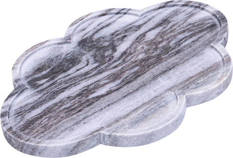 Zadie Panda Clover Shaped Genuine Marble Tray, 1 Piece