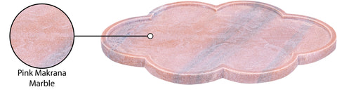 Zadie Pink Clover Shaped Genuine Marble Tray, 1 Piece