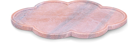 Zadie Pink Clover Shaped Genuine Marble Tray, 1 Piece