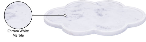 Zadie White Clover Shaped Genuine Marble Tray, 1 Piece