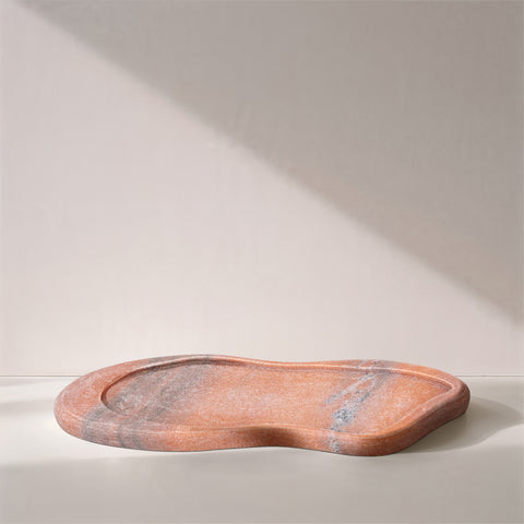 Isolde Pink Genuine Marble Tray, 1 Piece