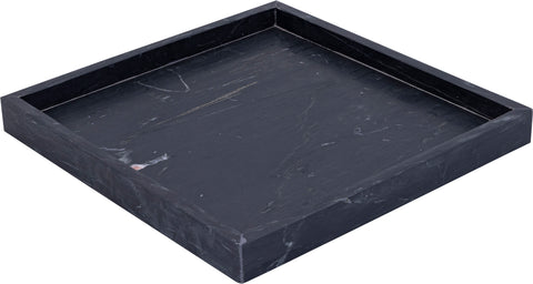 Jessa Black Square Genuine Marble Tray, 1 Piece