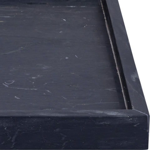 Jessa Black Square Genuine Marble Tray, 1 Piece