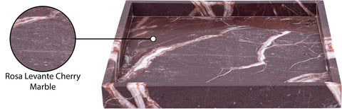Jessa Cherry Square Genuine Marble Tray, 1 Piece