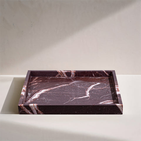 Jessa Cherry Square Genuine Marble Tray, 1 Piece