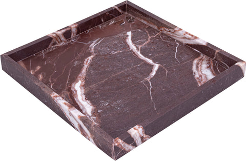 Jessa Cherry Square Genuine Marble Tray, 1 Piece