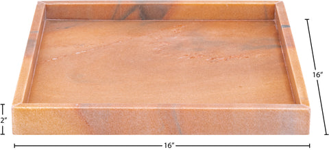 Jessa Pink Square Genuine Marble Tray, 1 Piece