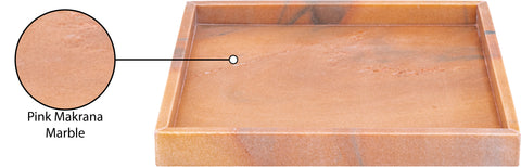 Jessa Pink Square Genuine Marble Tray, 1 Piece