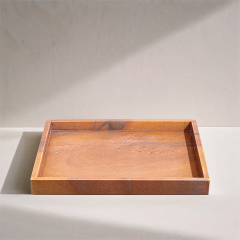 Jessa Pink Square Genuine Marble Tray, 1 Piece