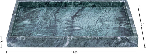 Jessa Green Rectangular Genuine Marble Tray, 1 Piece
