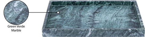 Jessa Green Rectangular Genuine Marble Tray, 1 Piece