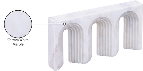 Faye White Genuine Marble Decorative Object, 1 Piece
