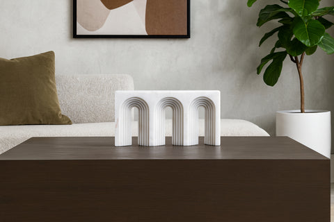 Faye White Genuine Marble Decorative Object, 1 Piece