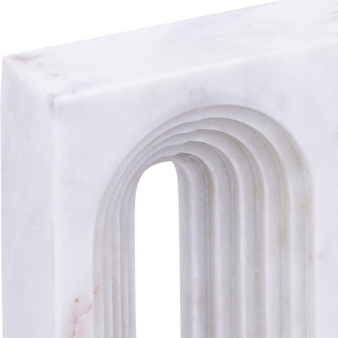Faye White Genuine Marble Decorative Object, 1 Piece