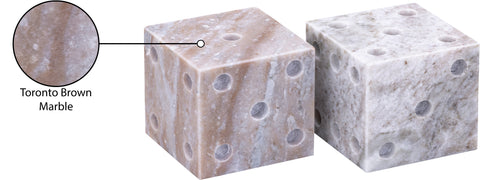Harper Brown Genuine Marble Decorative Dice, 2-Piece