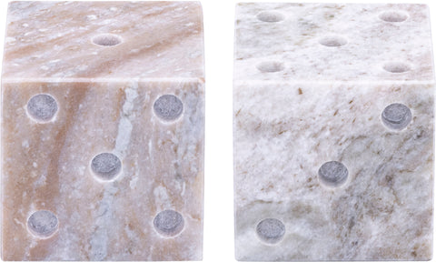Harper Brown Genuine Marble Decorative Dice, 2-Piece