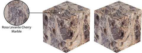 Harper Cherry Genuine Marble Decorative Dice, 2-Piece