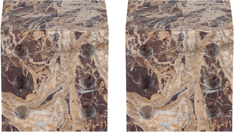 Harper Cherry Genuine Marble Decorative Dice, 2-Piece