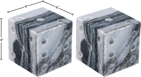 Harper Panda Genuine Marble Decorative Dice, 2-Piece