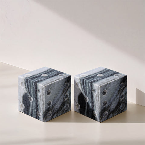 Harper Panda Genuine Marble Decorative Dice, 2-Piece