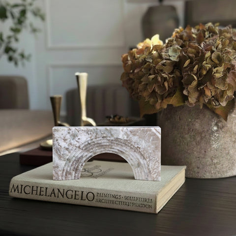 Indie Brown Genuine Marble Decorative Object, 1 Piece