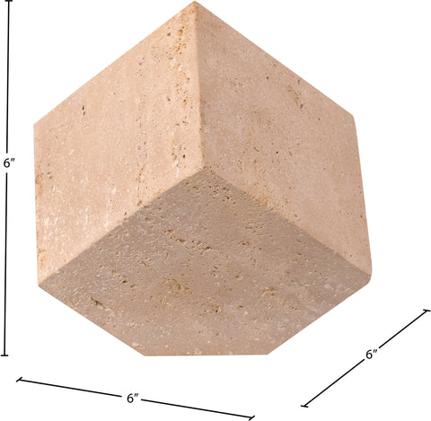 Greer Natural Travertine Decorative Cube, 1 Piece