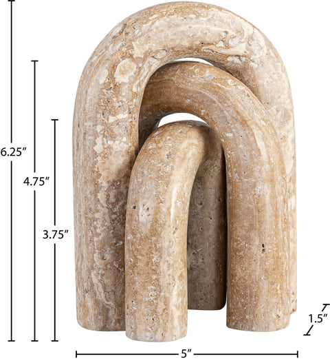 Talia Natural Travertine Decorative Object, 3-Piece