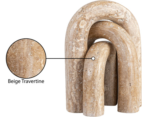 Talia Natural Travertine Decorative Object, 3-Piece
