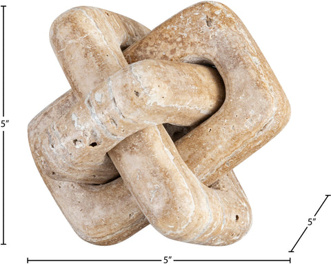 Talia Natural Travertine Decorative Knot, 1 Piece