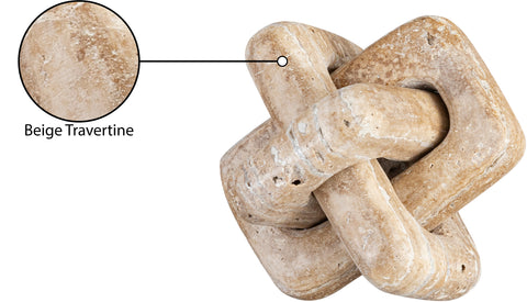 Talia Natural Travertine Decorative Knot, 1 Piece